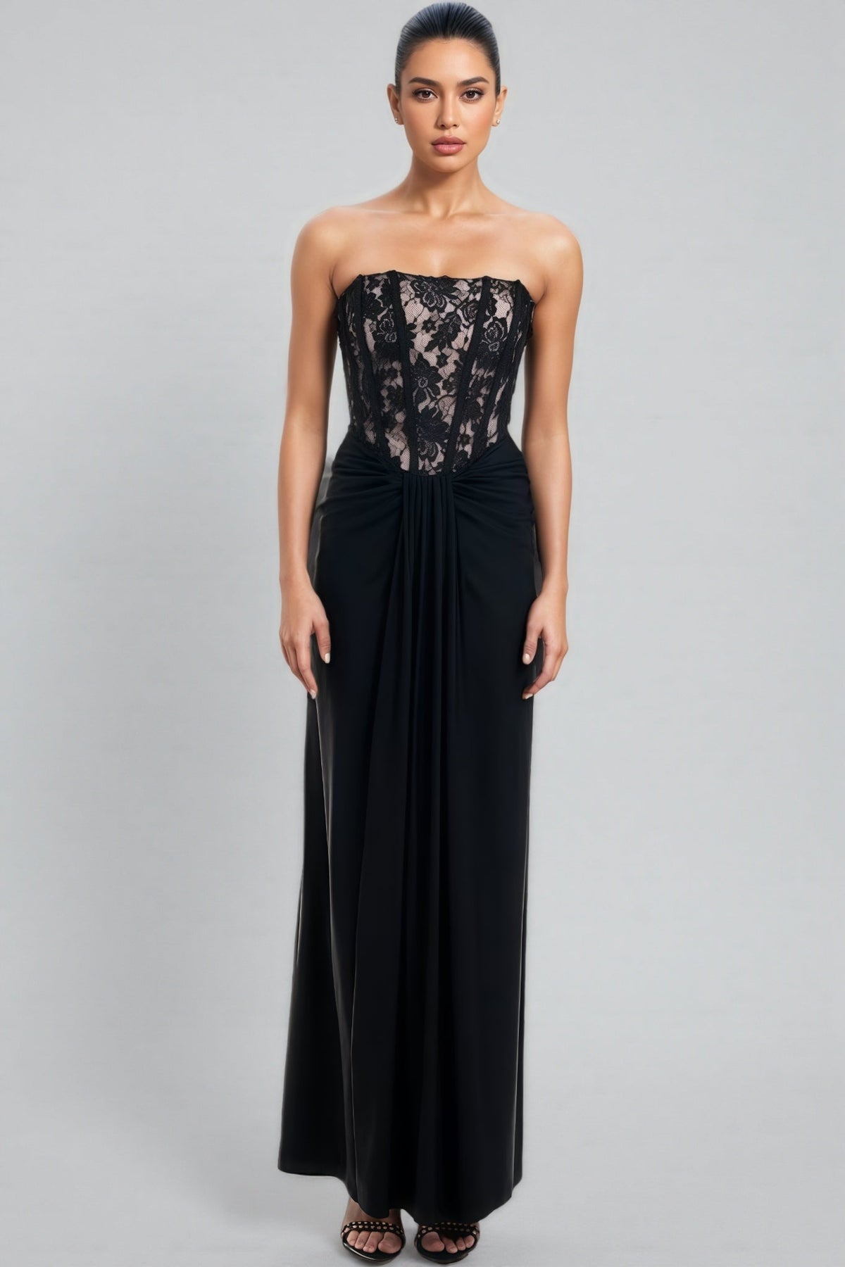 Judihe Lace Sheath Maxi Dress