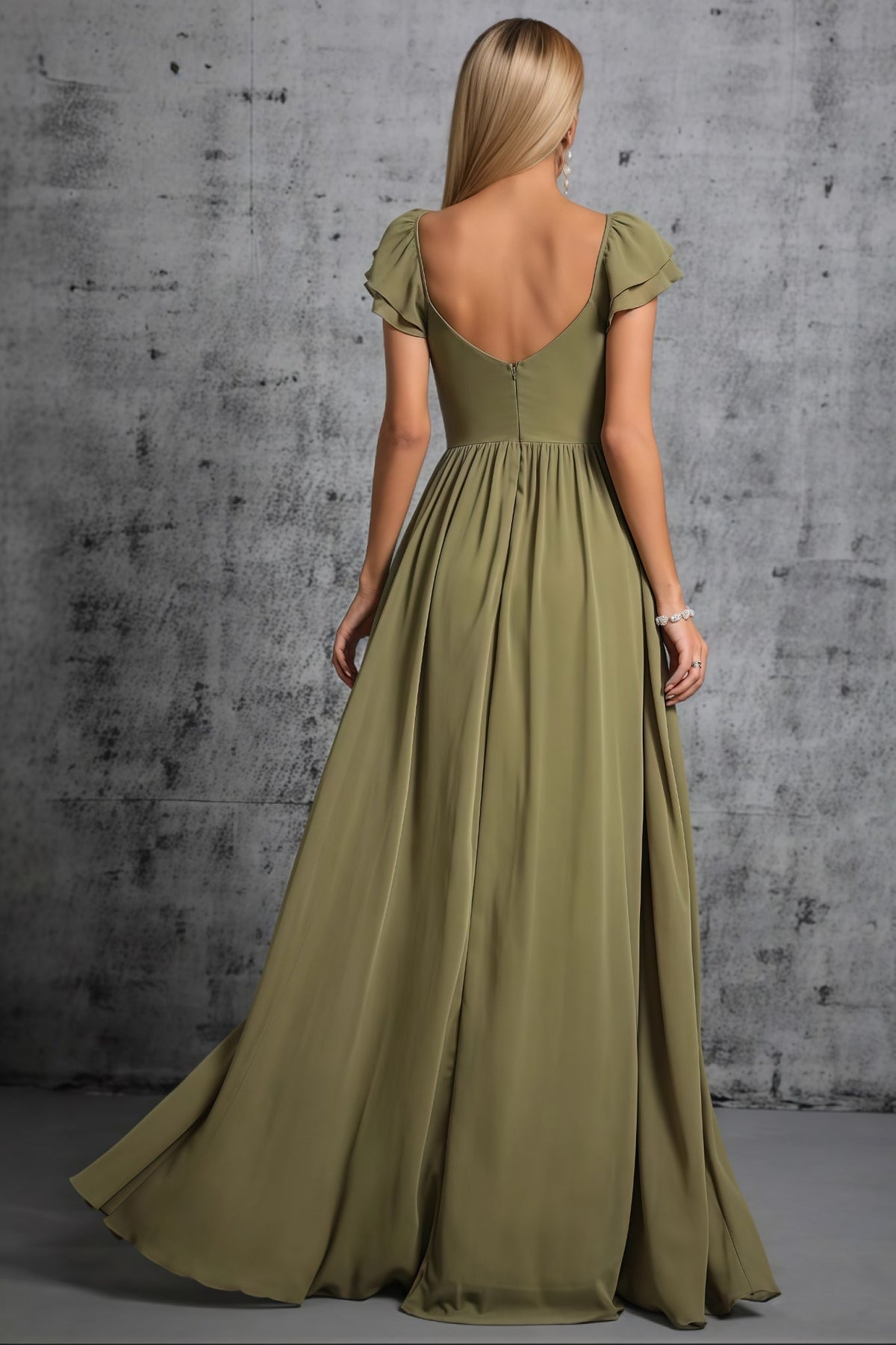 Kendra Green Split Front Tie Front Maxi Dress
