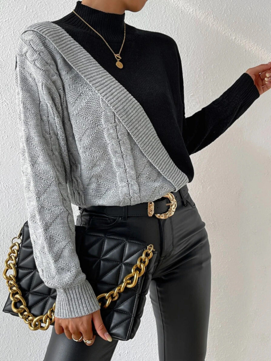 High Collar Twisted Sweater
