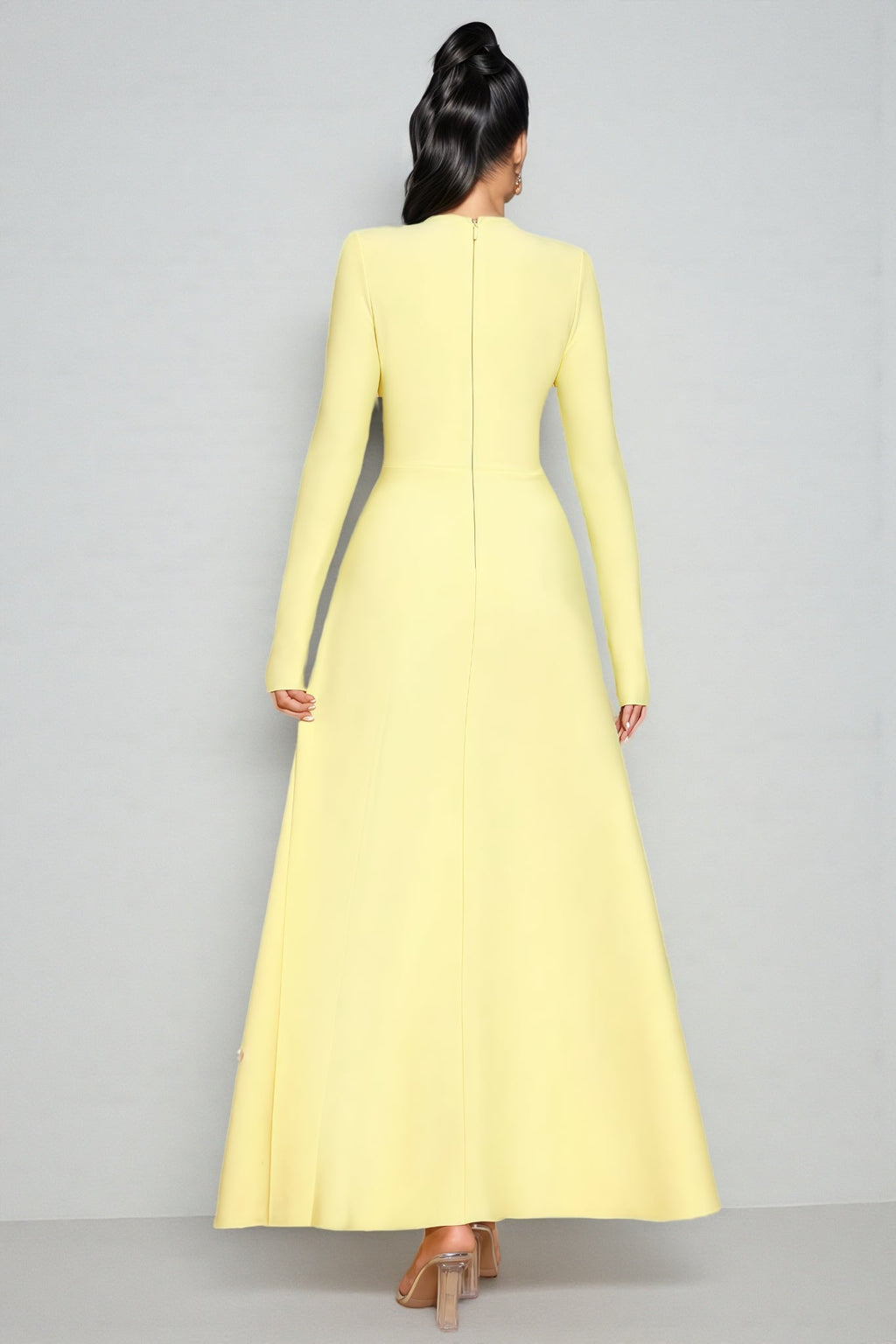 Konka Yellow Beaded Maxi Dress