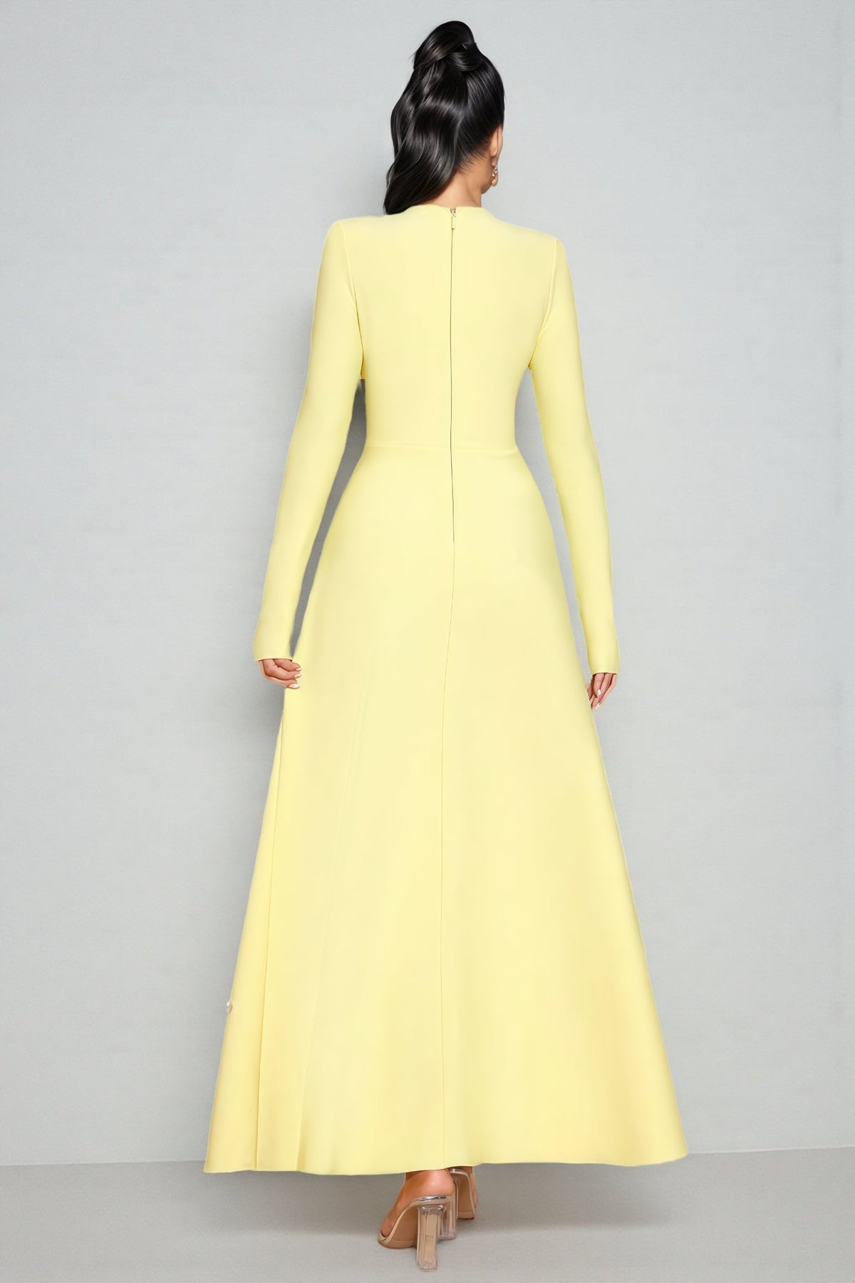 Konka Yellow Beaded Maxi Dress