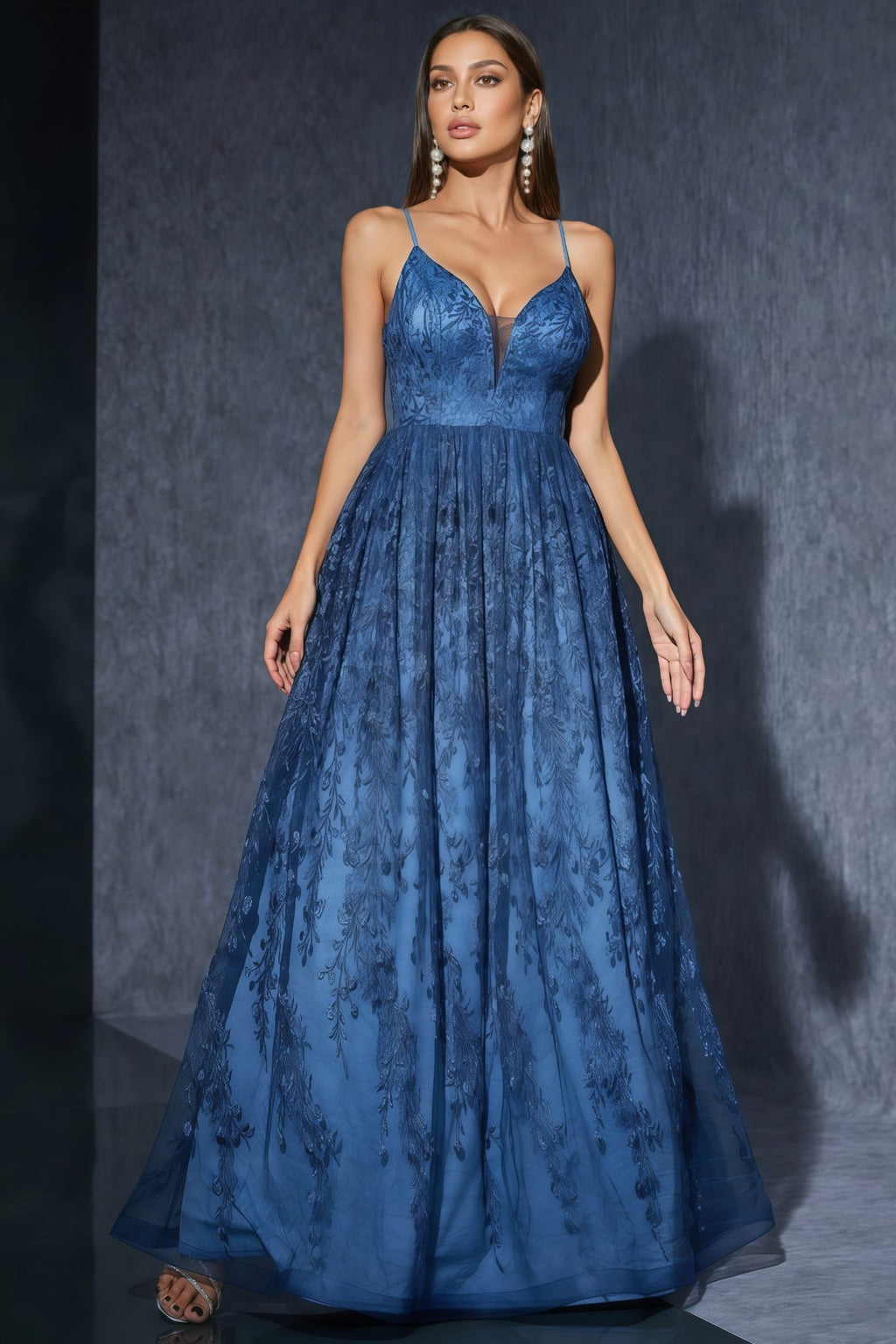 Keane Blue Mesh Maxi Dress