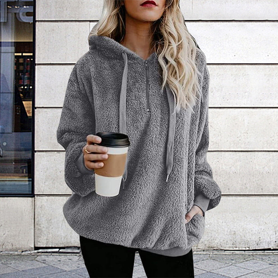 Autumn Winter Clothing Long Sleeve Hooded Color Hoodie Cardigan Coat