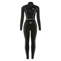 Autumn Winter Cropped Long Sleeve Top Slim Hip Pants Set