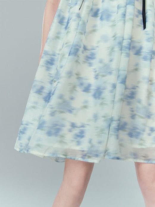 Chiffon Puffy Dress With Frill Straps