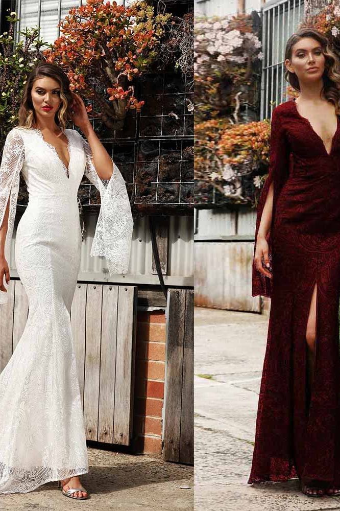 Full Length Long-sleeved Long Dress