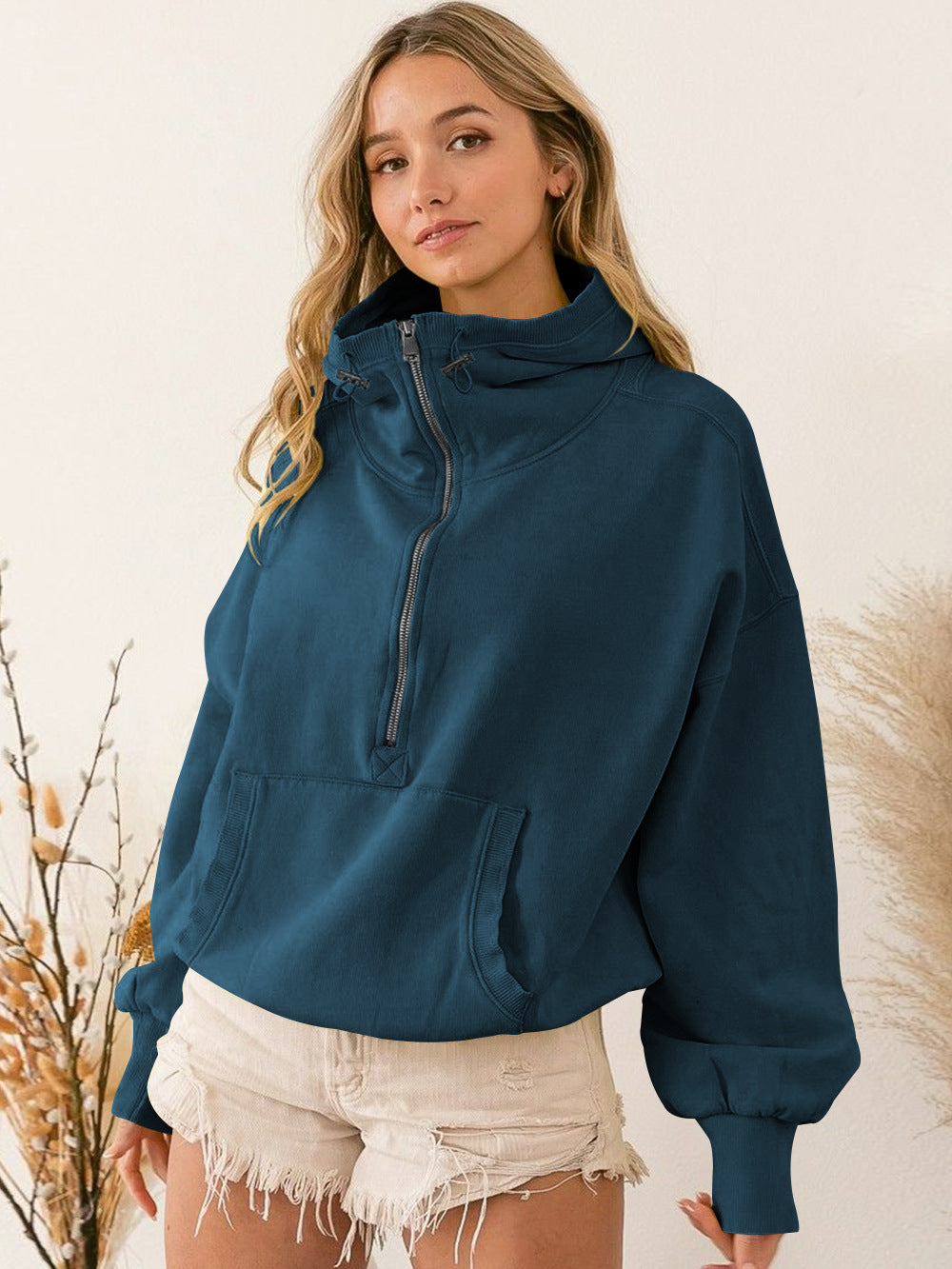 Hooded Sweatshirt Clothing Tide Brand Sports Hoodie Zipper Drawstring Long Sleeve Top