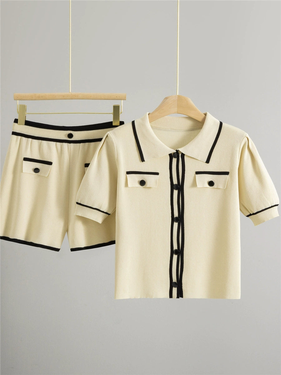 Apricot – Short Cardigan Two-piece Set