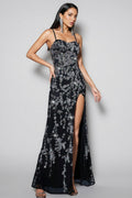 Kahlani Black Strapless Sequinned Maxi Dress