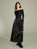 Gathered One-shoulder Long Jumpsuit Dress