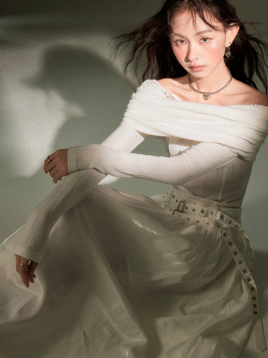 Gathered One-shoulder Long Jumpsuit Dress