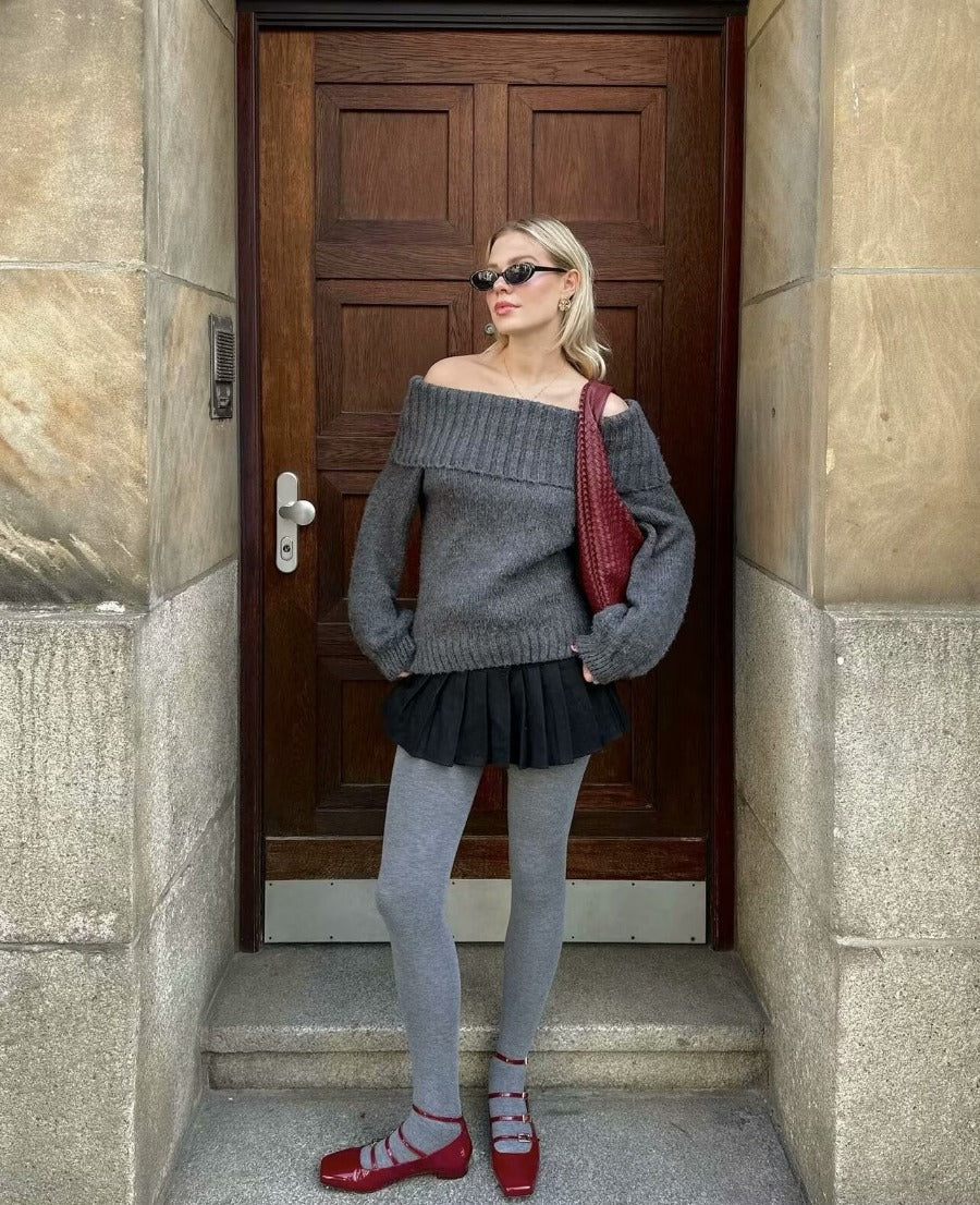 Perel Off-shoulder Loose Sweater