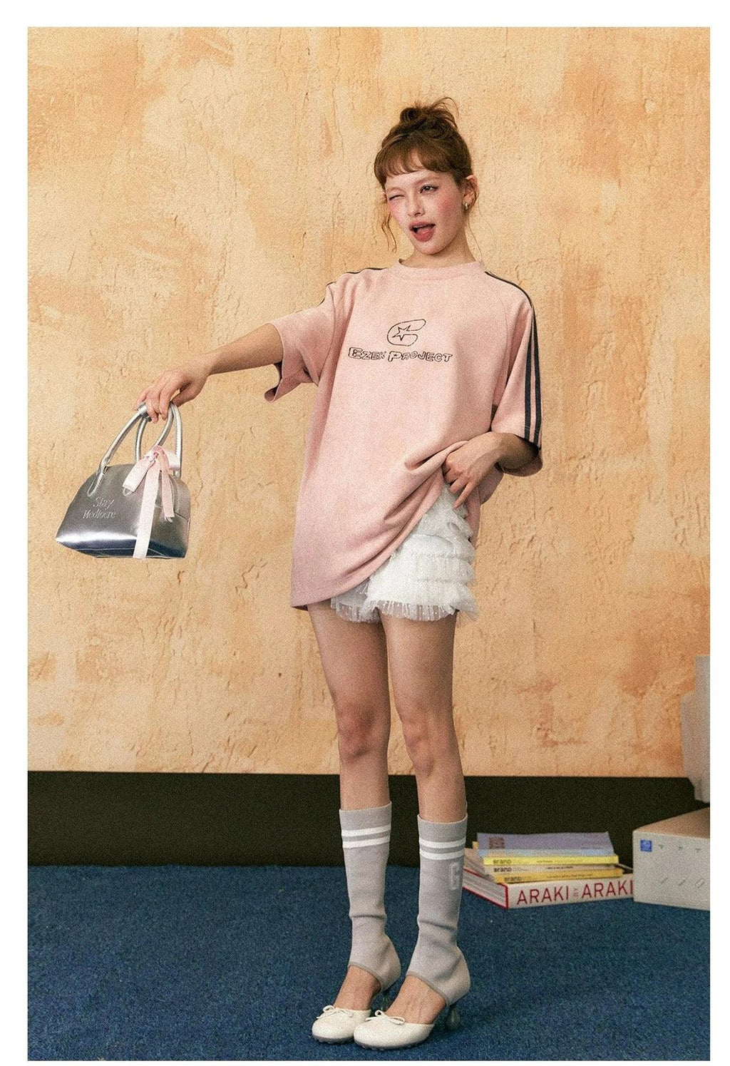 Ezek Free Project Sporty Two-piece Set - Graphic T-shirt and Wide-leg Track Pants
