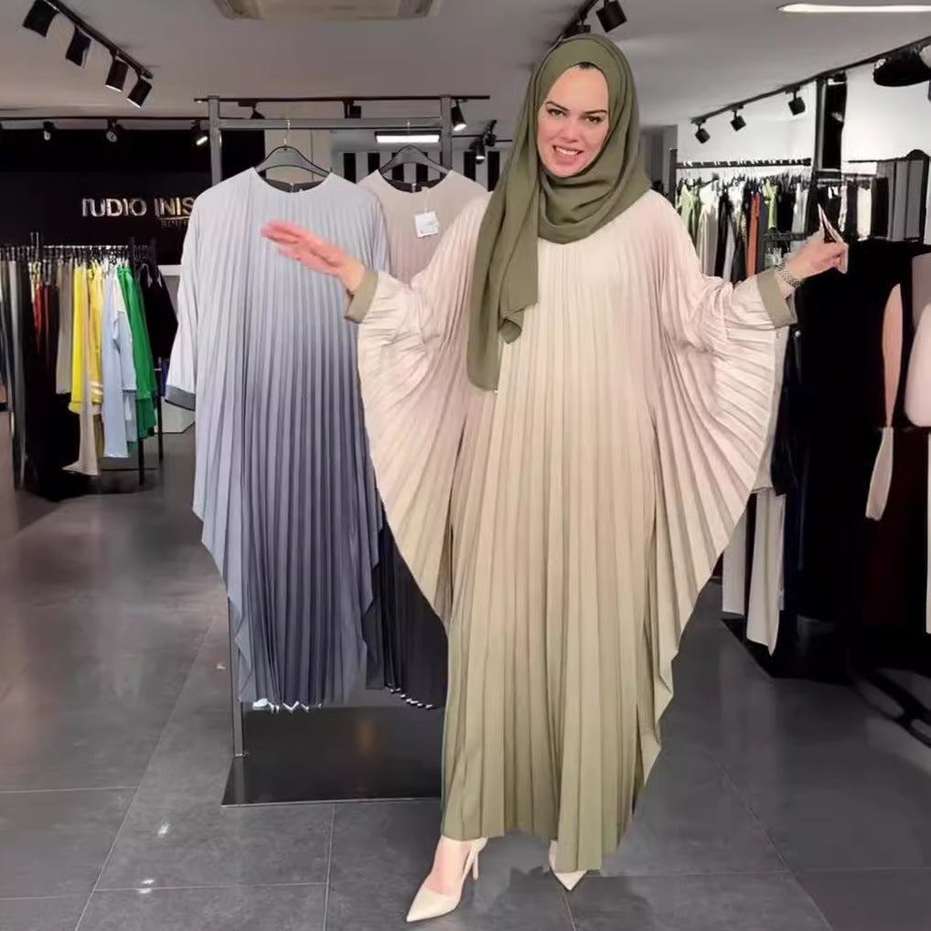 Summer Dress Gradient Slimming One Sleeve Midi Dress Dress