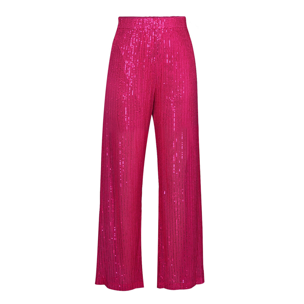 Spring Summer New Clothing Color Sequ Set Shirt Underwear Straight-leg Pants
