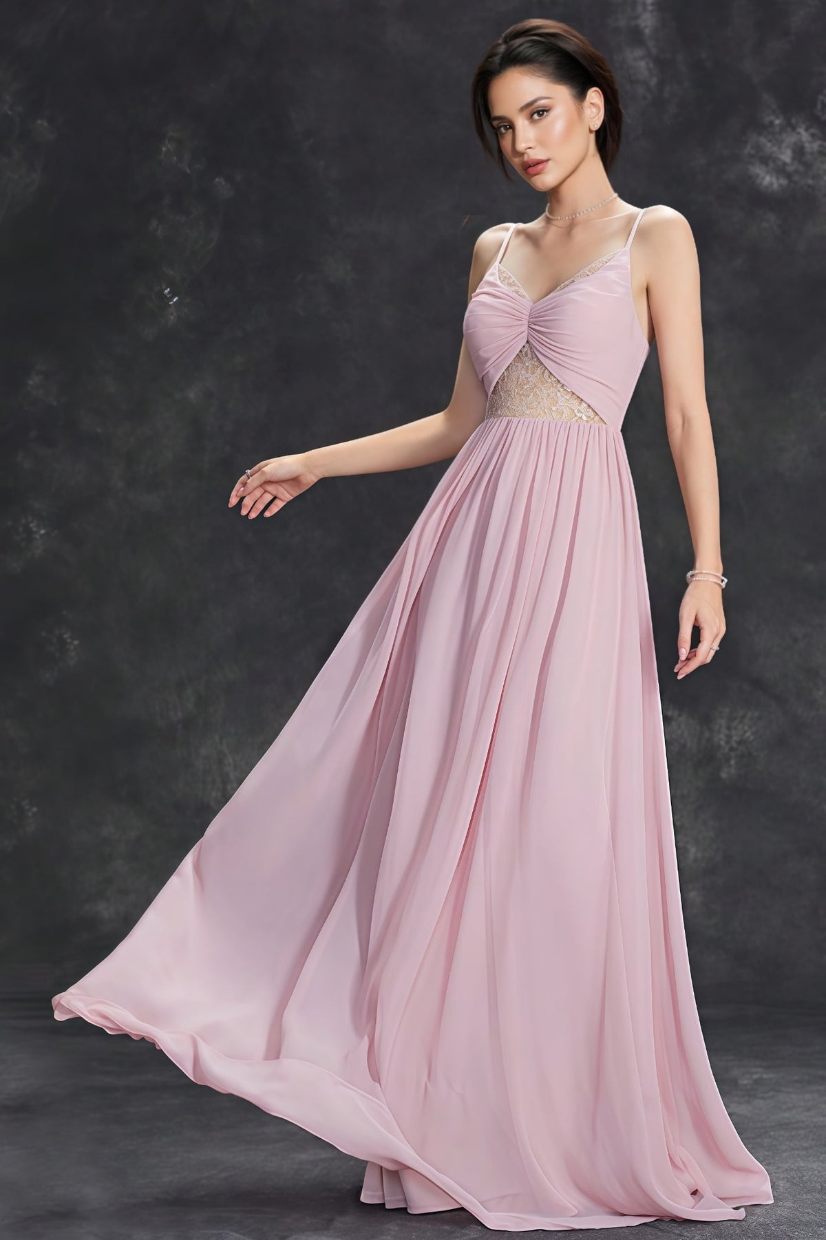 Lazze Pink Strappy Backless Maxi Dress