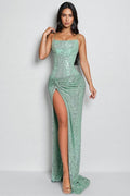 Jorah Halter Split Sequin Maxi Dress