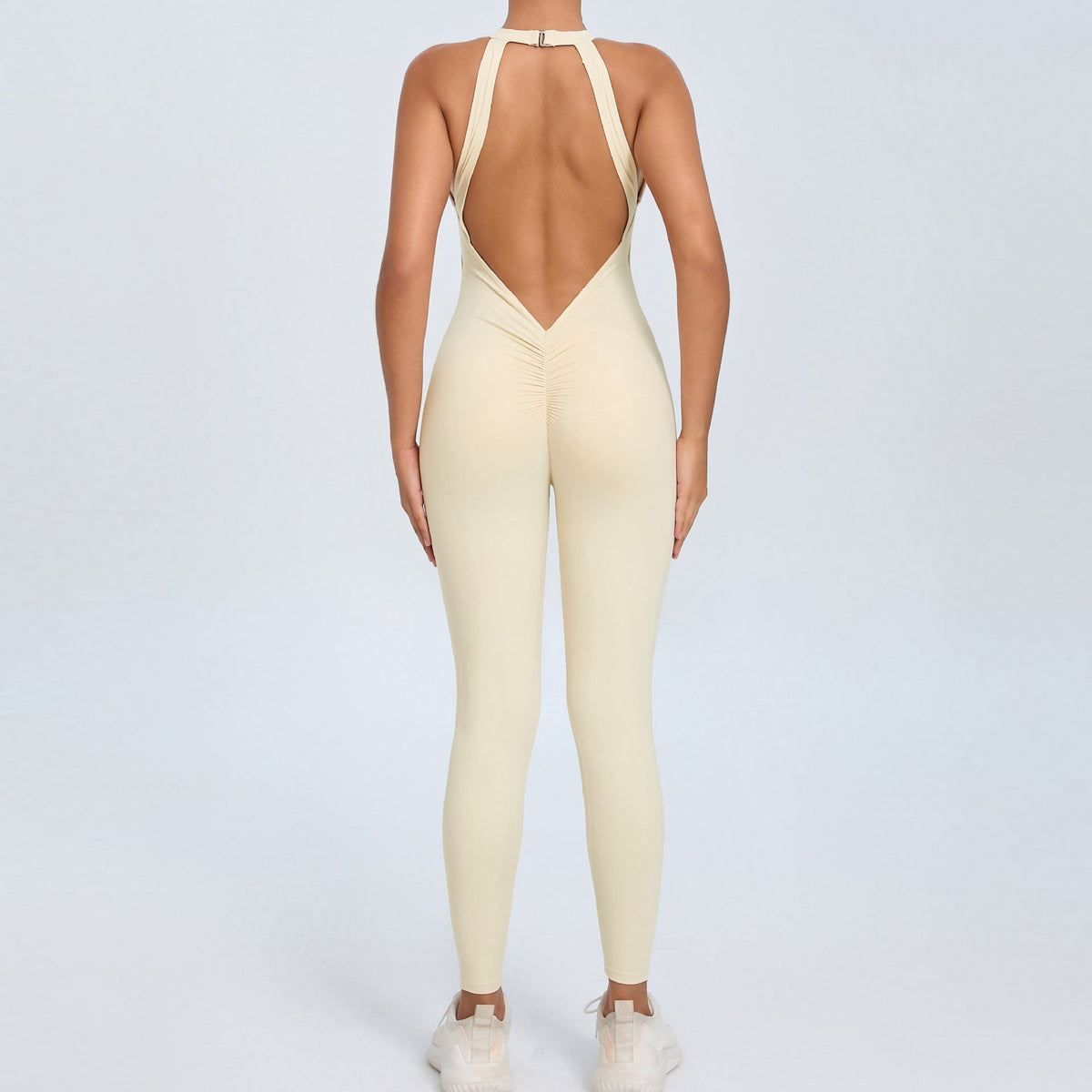 Back Buckle Yoga Jumpsuit Peach Hip Backless Sports Quick Drying One Piece Fitness Jumpsuit