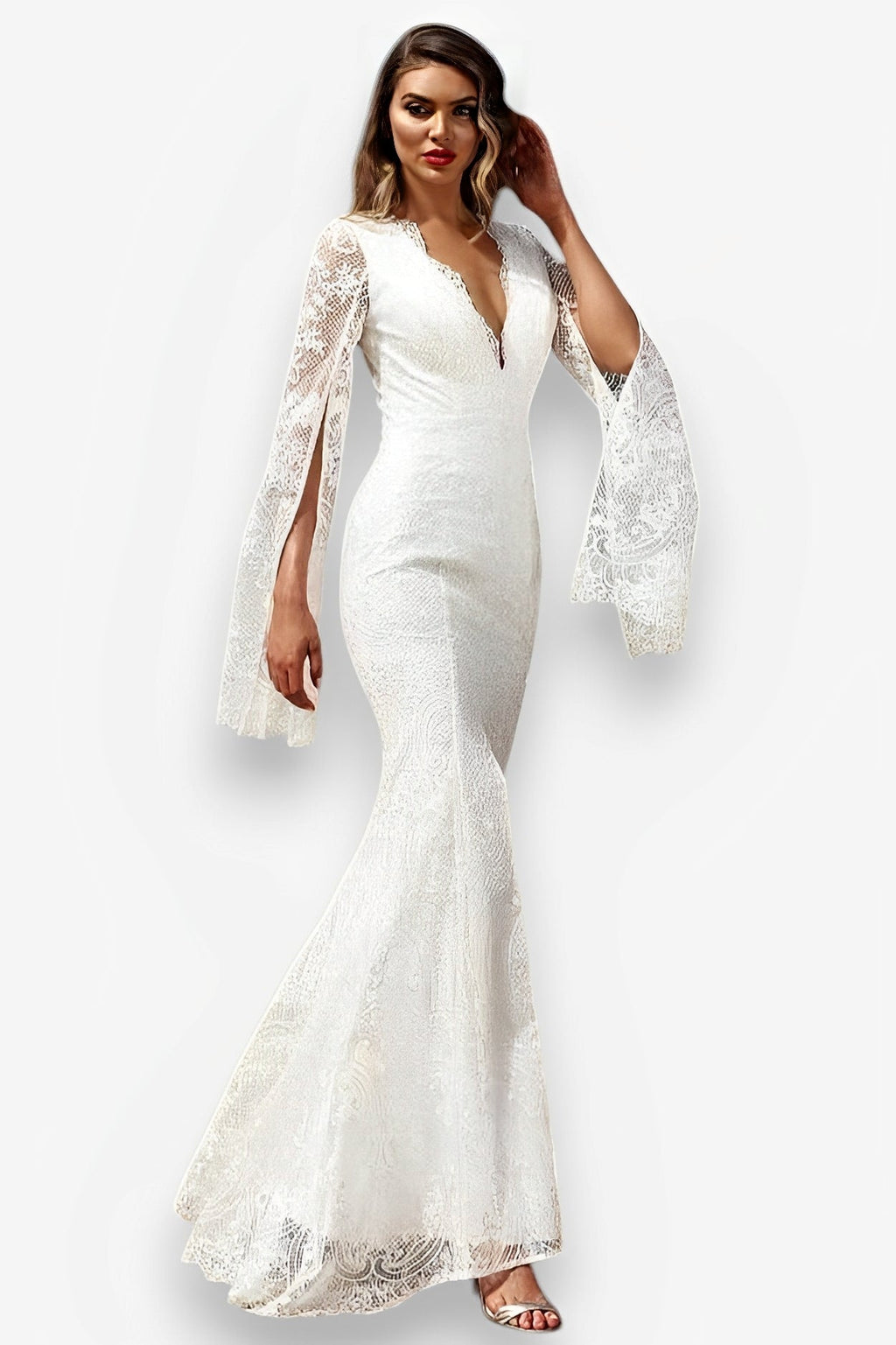 Full Length Long-sleeved Long Dress