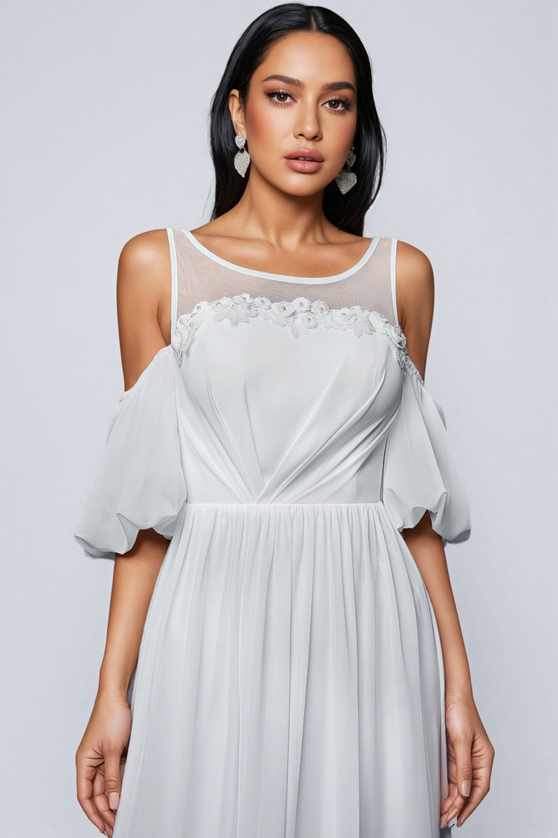 Calyxn White Short Sleeve Maxi Dress