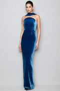 Liornd Blue Split Backless Maxi Dress