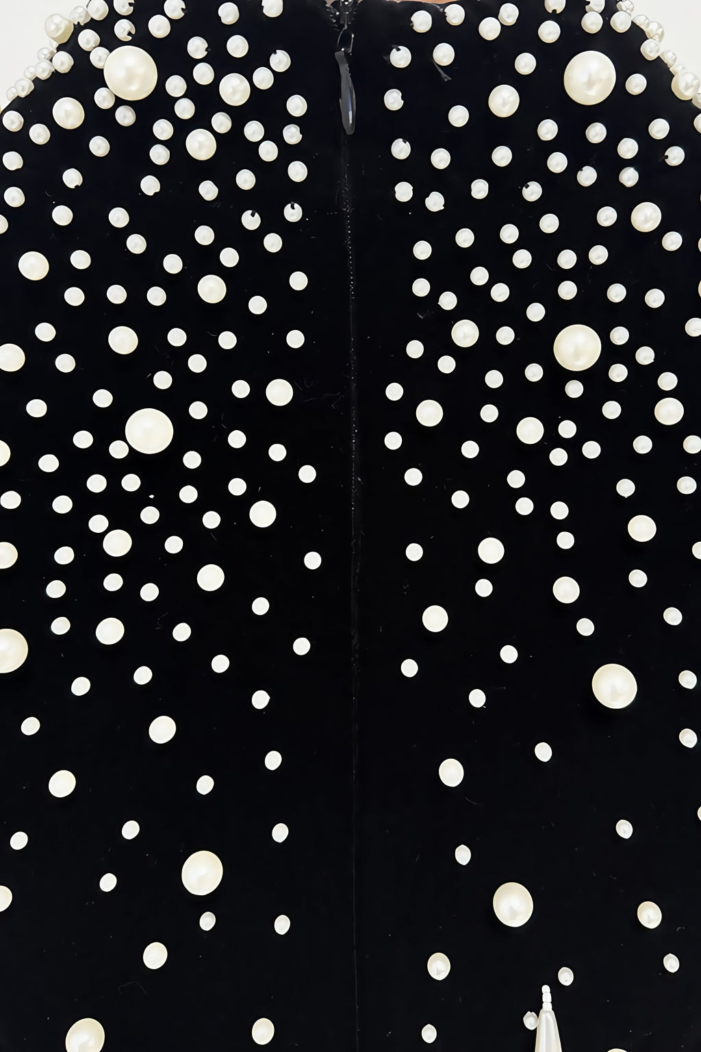Junrty Black Pearl Beaded Maxi Dress