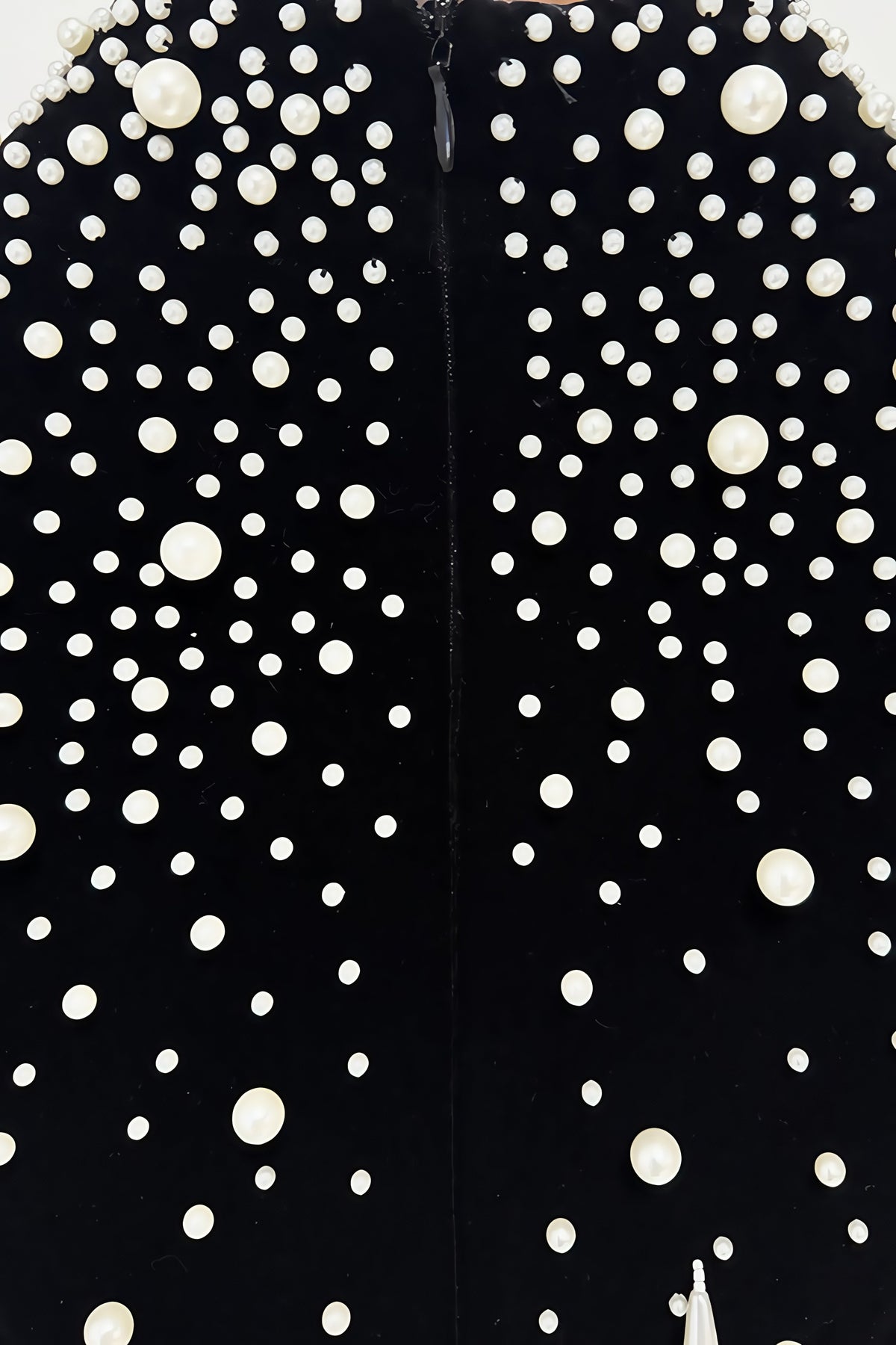 Junrty Black Pearl Beaded Maxi Dress