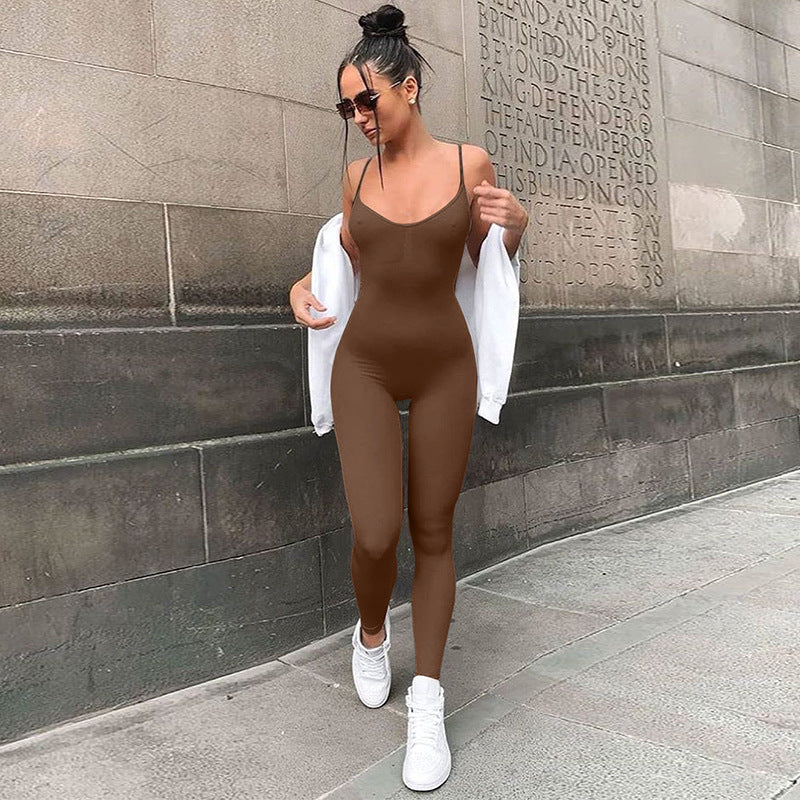 Suspender Jumpsuit Tight Yoga Jumpsuit Slim Fit Clothing Spring Summer Outerwear Yoga Clothes