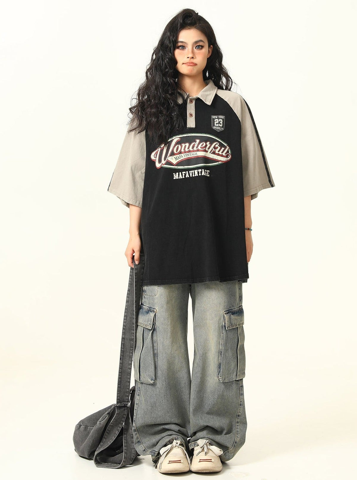 -style Oversized Polo T-shirt