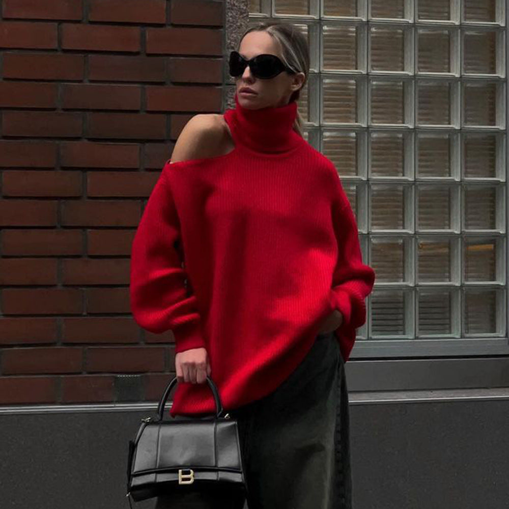 Deliyah Knit Cold Shoulder Sweater
