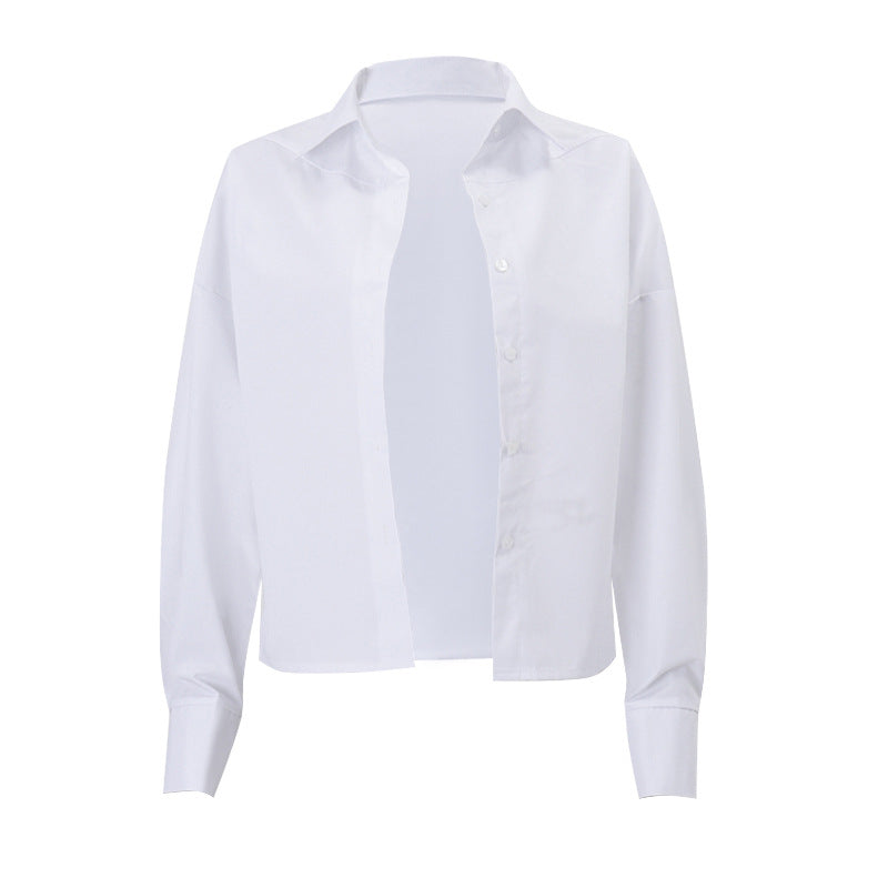 Fall Three-piece Suit Color Inner Wear Long Sleeve Shirt Wide Leg Pants