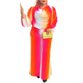 Lantern Sleeve Non Positioning Printing Swing Collar Wide Leg Pants Sets
