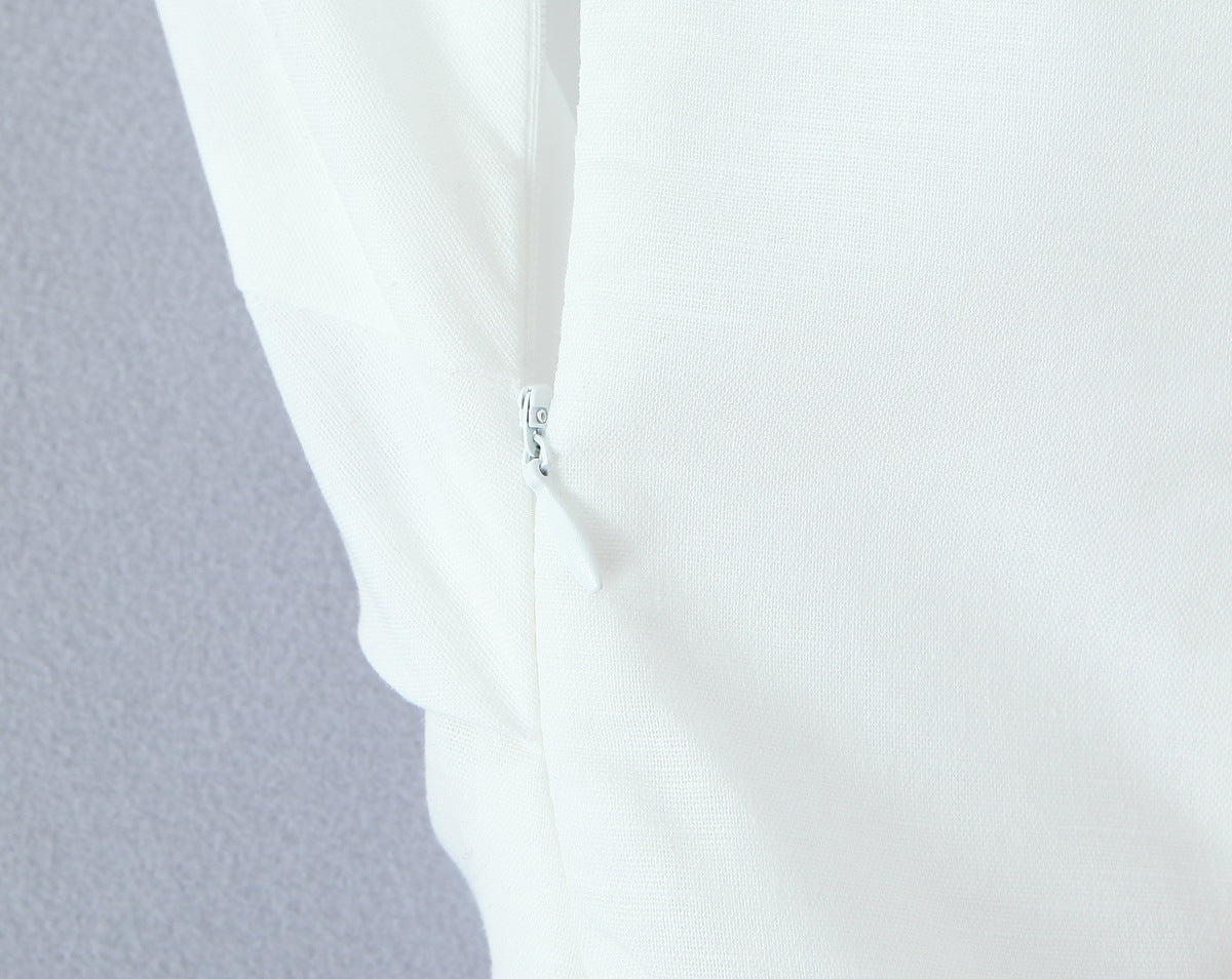 White – Sleeveless Cardigan Dress