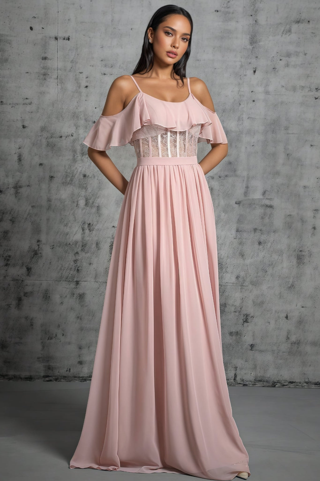 Kendra Lace Strapless Backless Maxi Dress