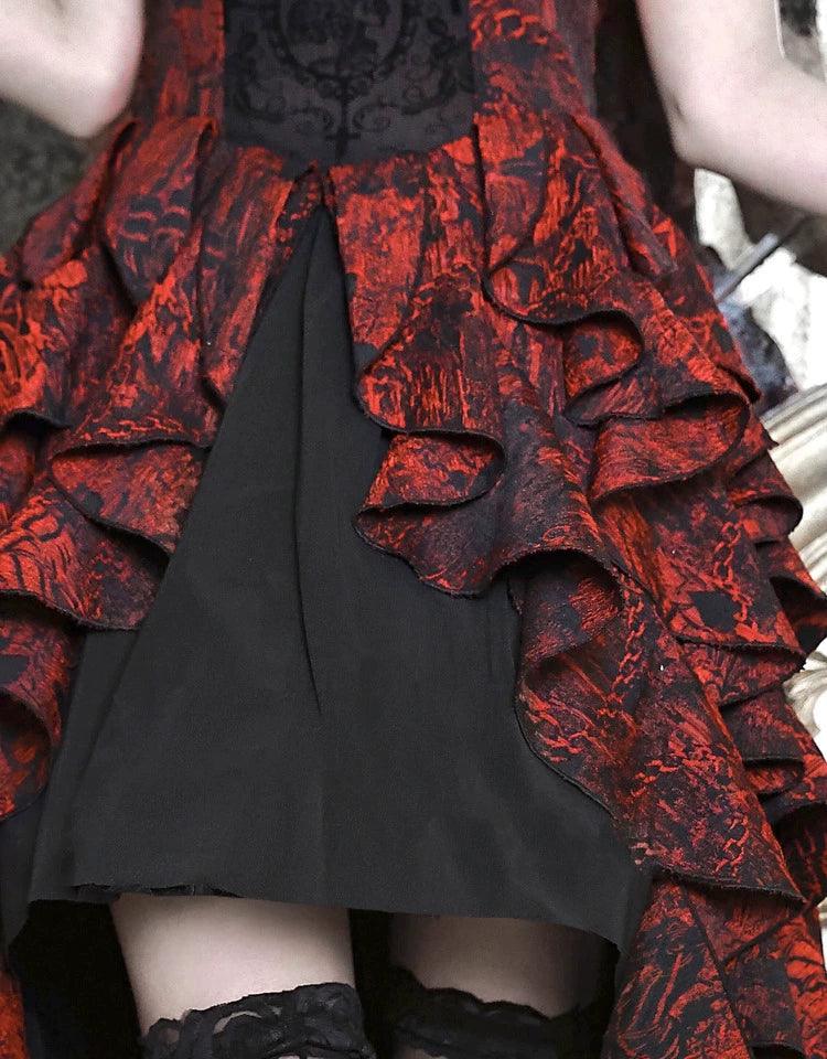 Gothic Victorian-inspired Off-shoulder Layered Dress