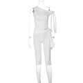 Clothing Summer Street Shooting Diagonal Collar Sleeveless Top Slim Fit Tied Shorts Suit
