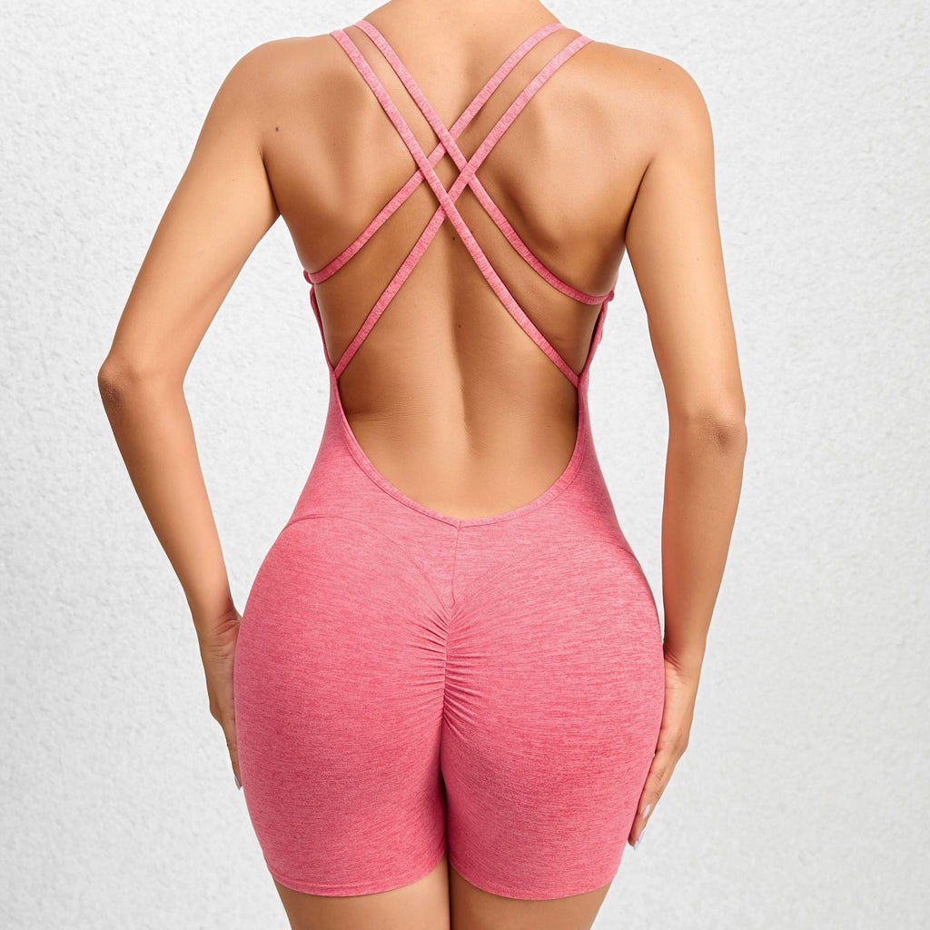 Pleated Peach Hip Yoga Pants Quick Drying Fitness Pants Training Dance Sports Yoga Jumpsuit