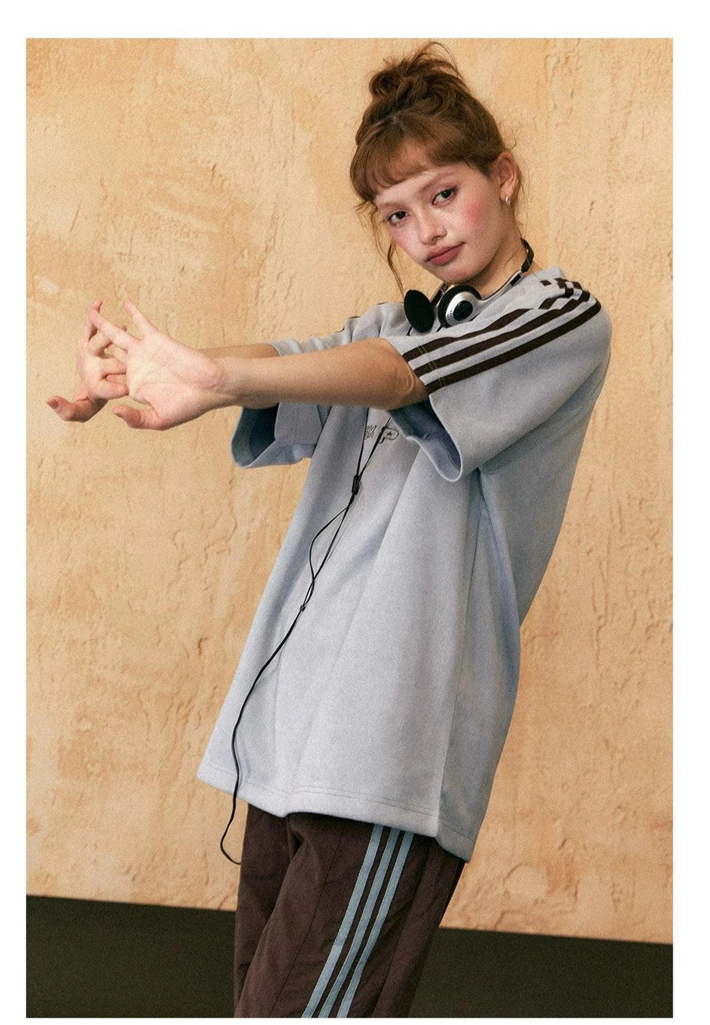 Ezek Free Project Sporty Two-piece Set - Graphic T-shirt and Wide-leg Track Pants