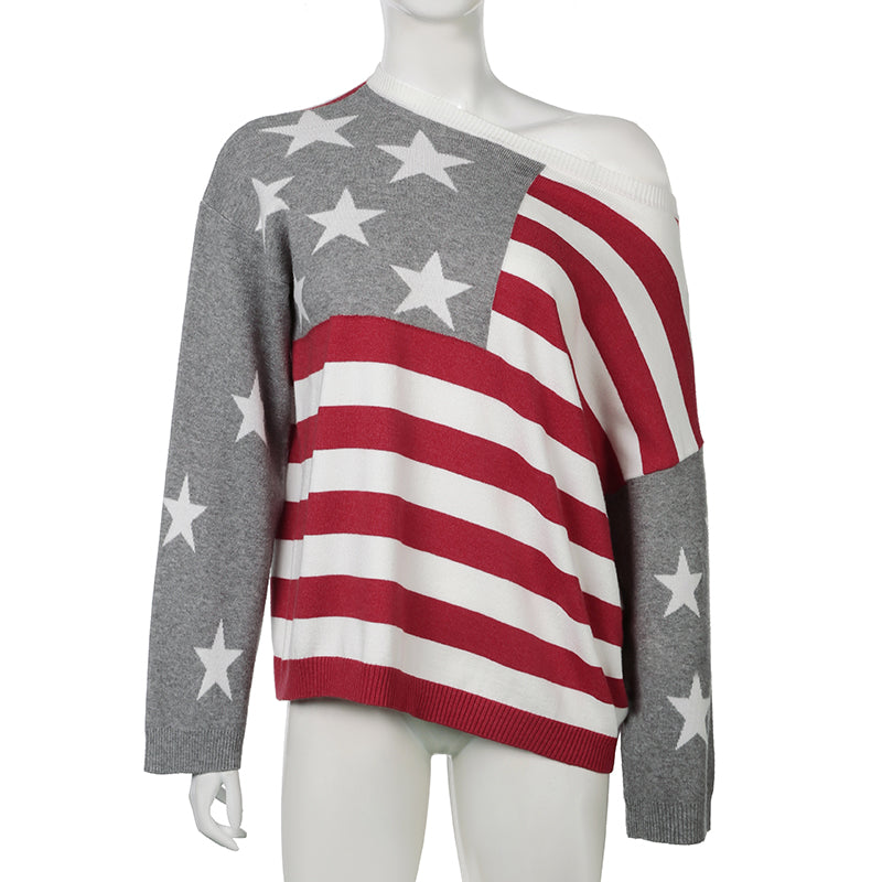 Meryem Off-shoulder Star Sweater