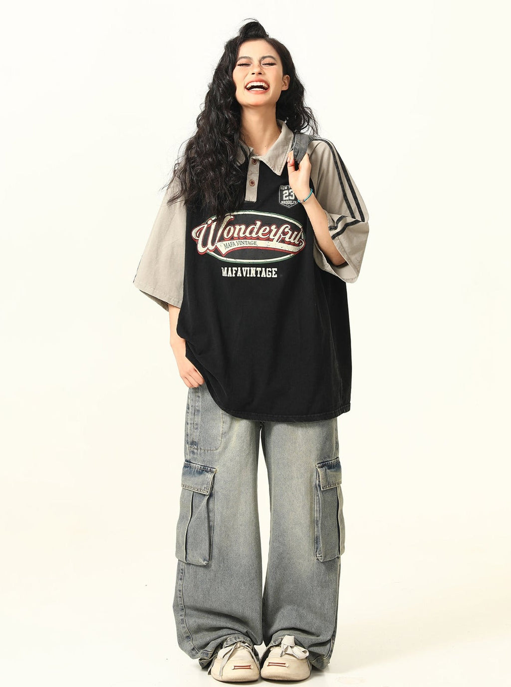 -style Oversized Polo T-shirt