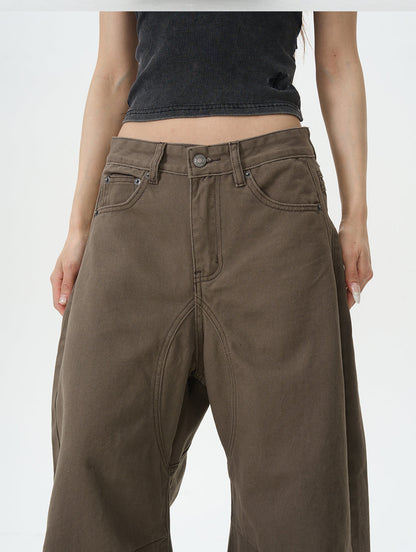Brown Skater Wide Leg Pants