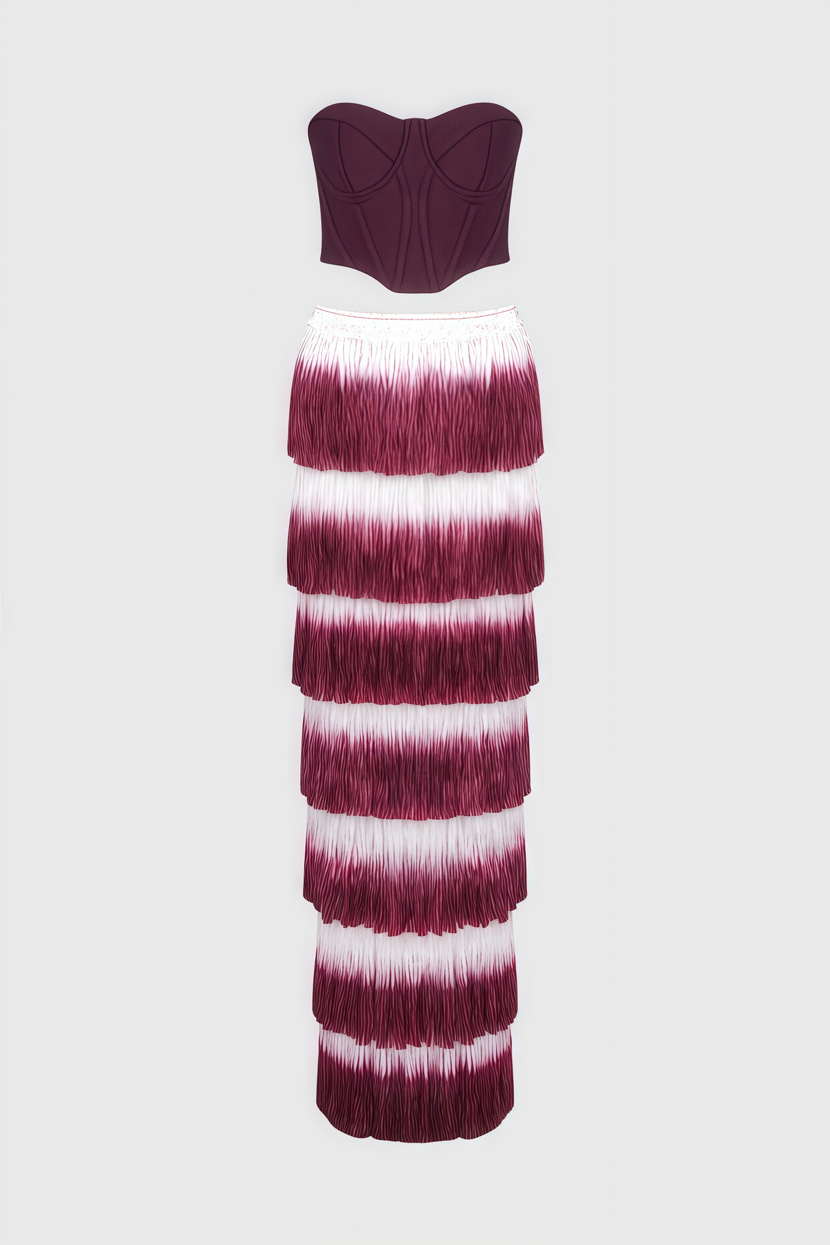 Maded Red Fringe Maxi Dress Set