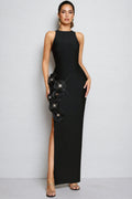 Noa Black 3d Bandage Maxi Dress