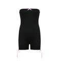 Summer Simplicity Bow Girl Lace Stitching Tube Top Jumpsuit Shorts