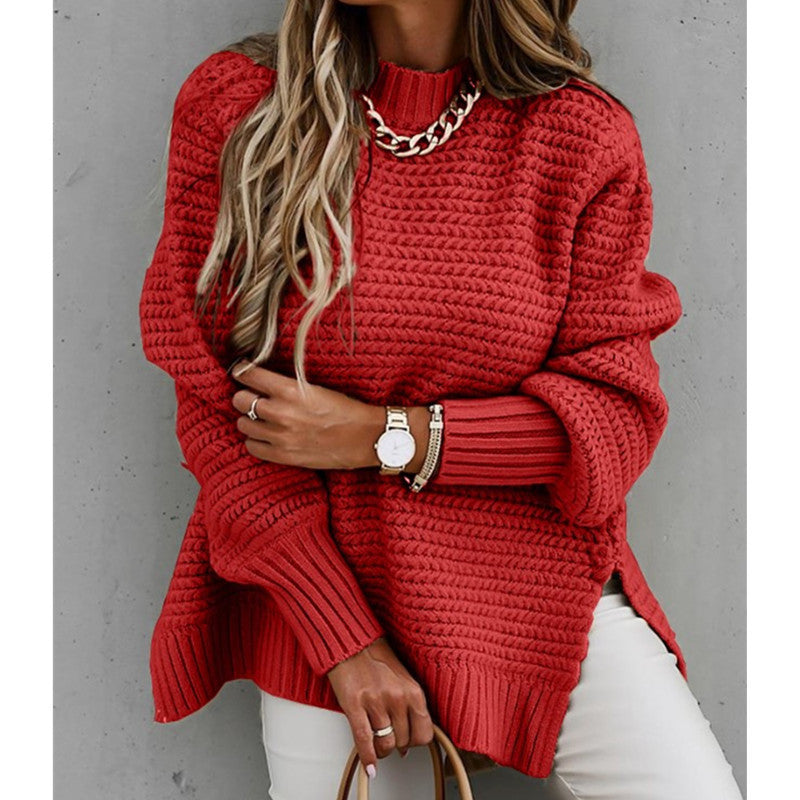 Orinethia – Turtleneck Side-slit Sweater
