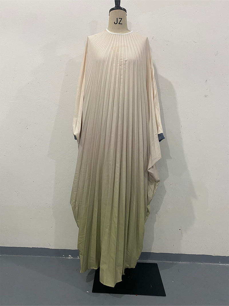 Summer Dress Gradient Slimming One Sleeve Midi Dress Dress