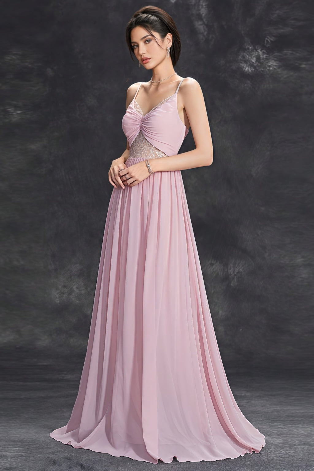 Lazze Pink Strappy Backless Maxi Dress
