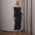 Autumn Dress Tube Top Long Sleeve Mesh Toast Clothing Maxi Dress