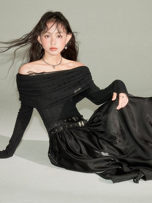 Gathered One-shoulder Long Jumpsuit Dress