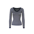 Low V-neck Slim-fit Long Sleeve Sweater